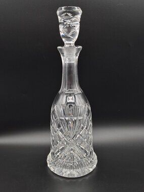 Lead Crystal Bell Shaped Decanter w Etched Stopper & Base (Quality)